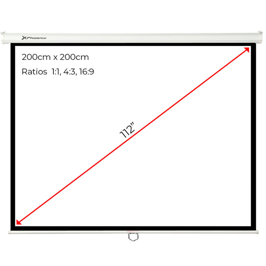 Superficie blanca mate de pantalla Phoenix 200x200 cm