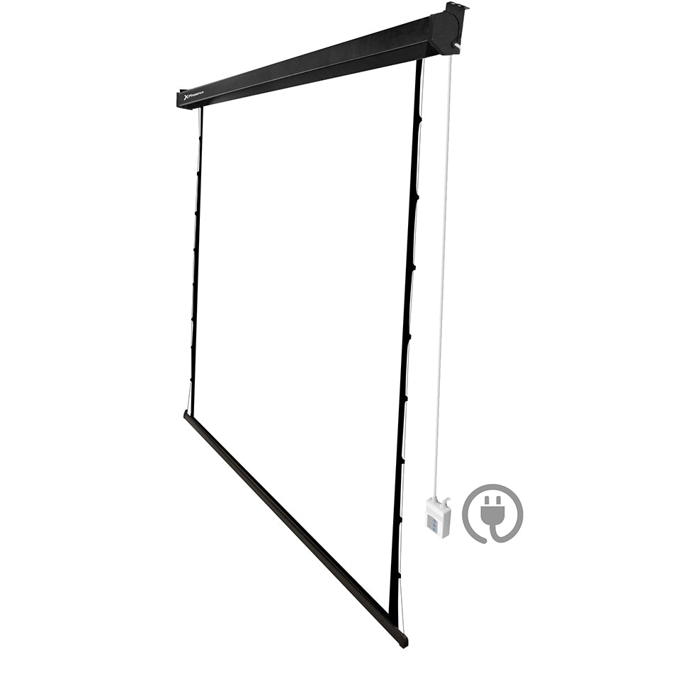 PANTALLA ELECTRICA VIDEOPROYECTOR PARED Y TECHO PHOENIX TENSIONADA 112" RATIO 1:1 / 16.9 / 4:3 2M X 2 M POSICION AJUSTABLE ULTRA SILENCIOSA ELIMINA ARRUGAS CARCASA BLANCA / TELA SUPER RESISTENTE