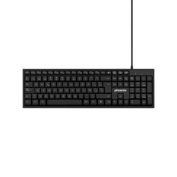 Teclado multimedia Phoenix K100 USB vista frontal QWERTY español