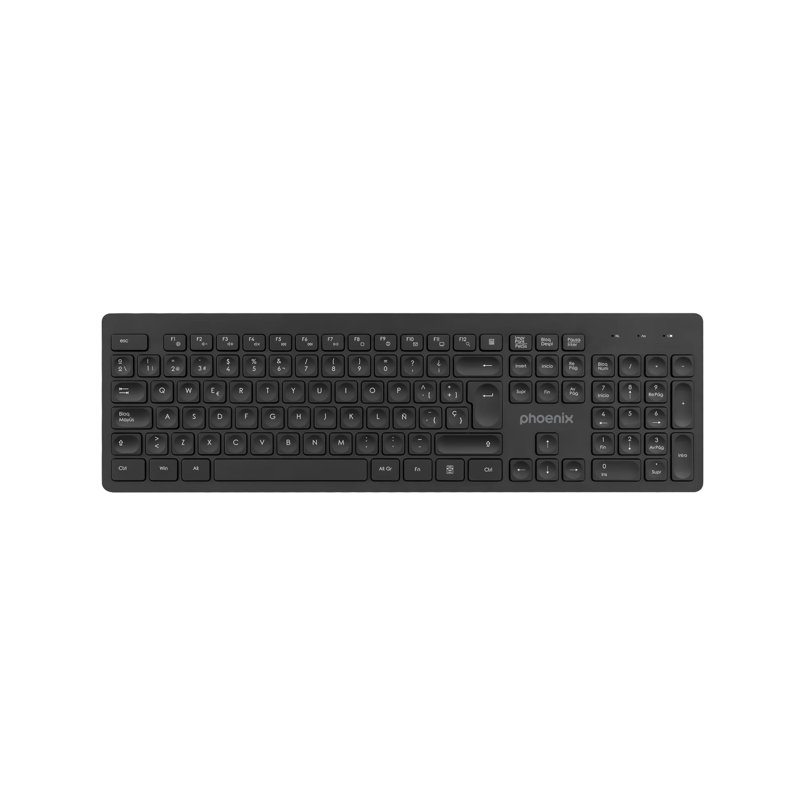 Teclado inalámbrico Phoenix K200 vista frontal QWERTY español