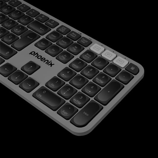 Teclado Phoenix K300 Titanio con diseño inclinado ergonómico