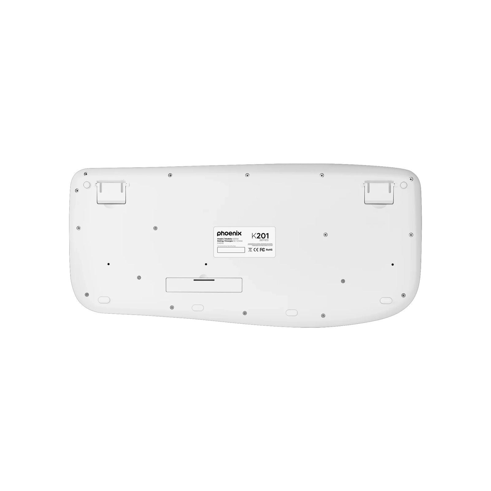 Teclado inalámbrico Phoenix K201 Blanco con inclinación ajustable