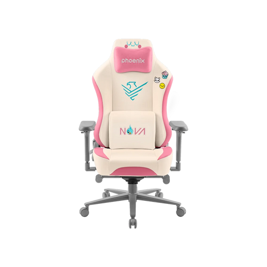 Silla gaming Nova Cream Edition en color crema y rosa