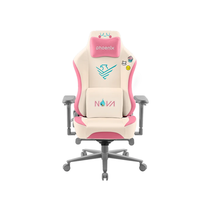 Silla gaming Nova Cream Edition en color crema y rosa