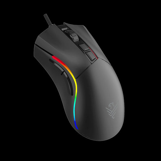 Ratón Phoenix Void Negro lateral con diseño ergonómico