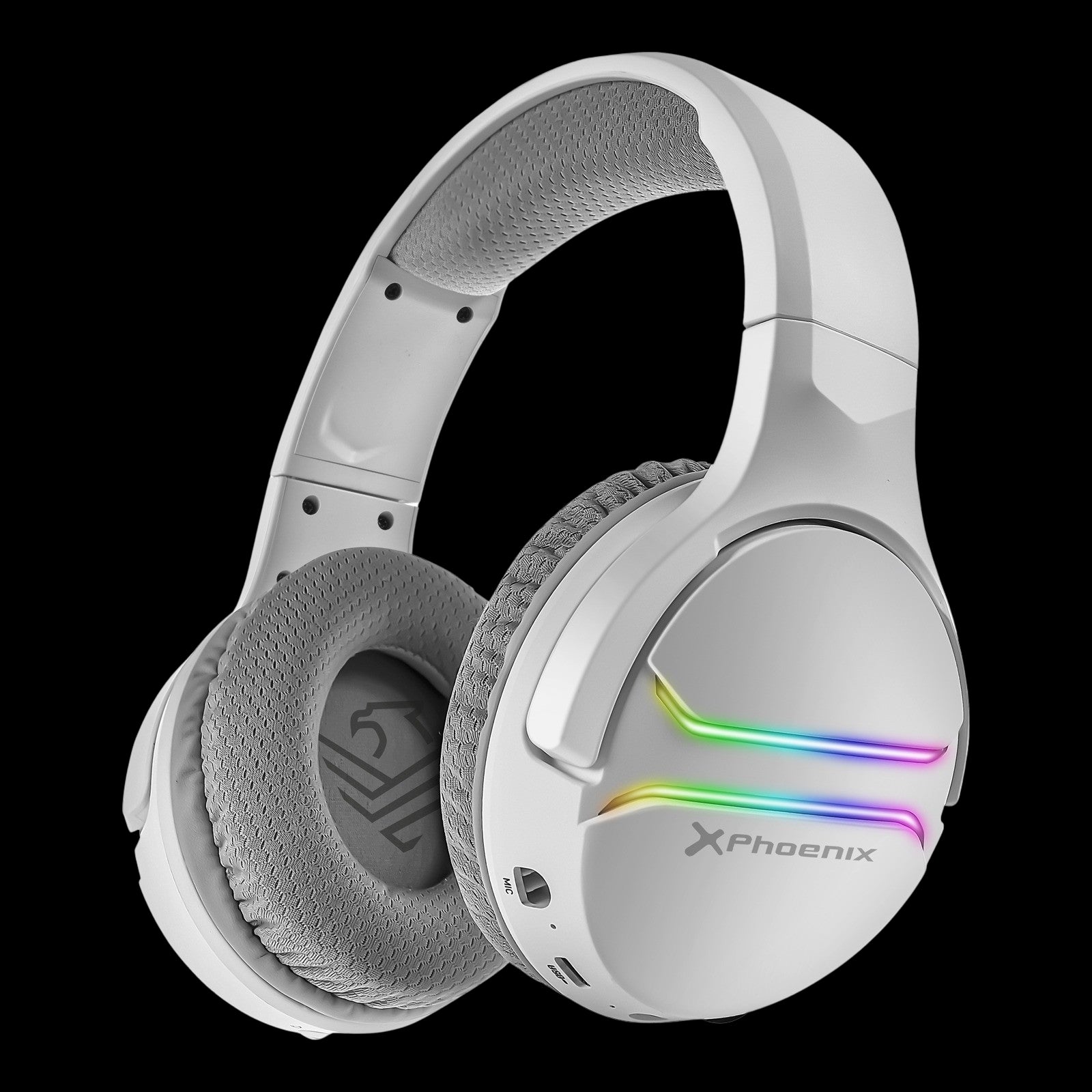 Auriculares Gaming con Microfono Inalambricos Phoenix Echo Wireless para PS5 PC SWITCH Iluminación RGB Sonido 7.1 Envolvente Blanco