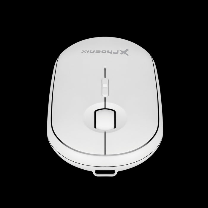 Ratón ergonómico blanco Phoenix Rebble clic silencioso