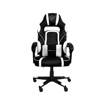 Silla gaming Phoenix Trophy cuero PU blanco vista frontal