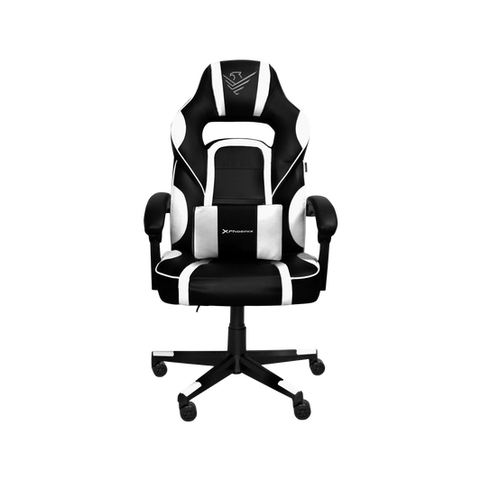 Silla gaming Phoenix Trophy cuero PU blanco vista frontal