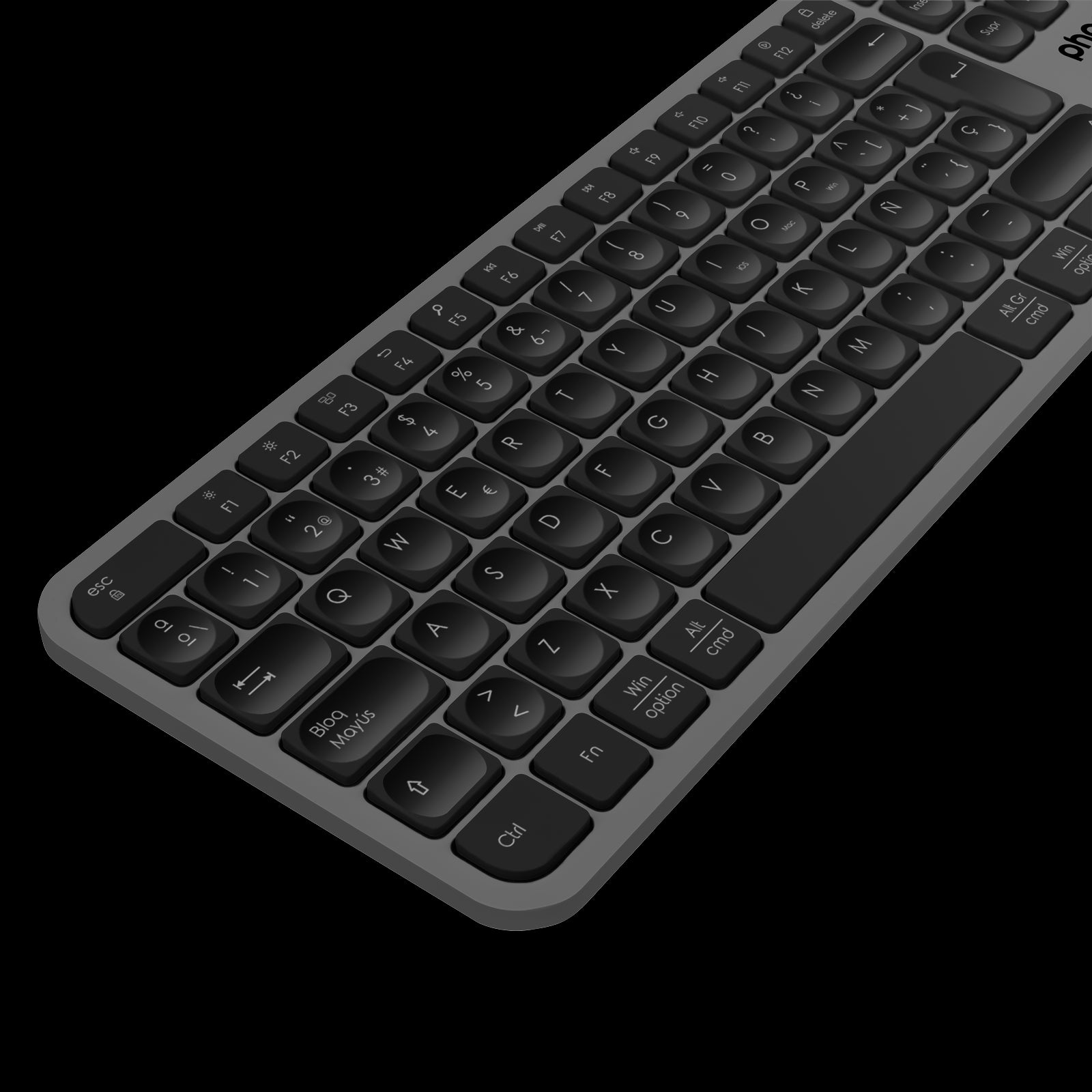 Teclado Inalámbrico Multidispositivo Phoenix K300 Bluetooth Dual y 2.4Ghz Negro