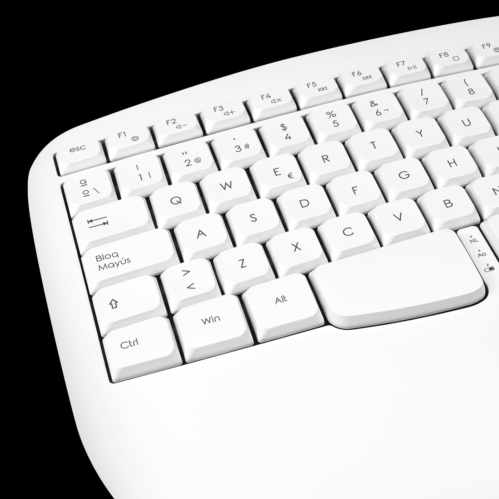 Phoenix K201 Teclado Ergonómico Inalámbrico 2.4Ghz Blanco