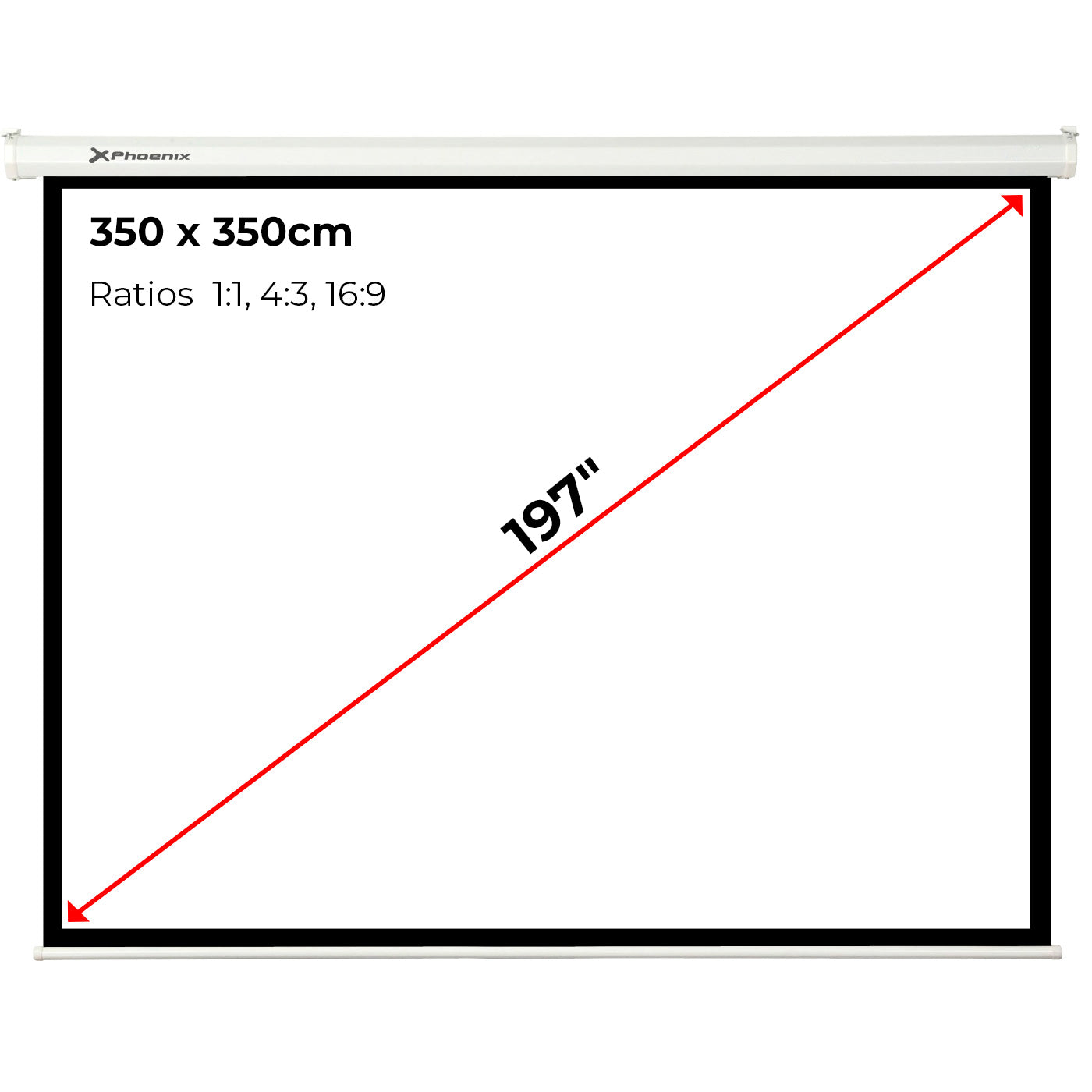 Pantalla Phoenix eletrica proyeccion 197" 350cm