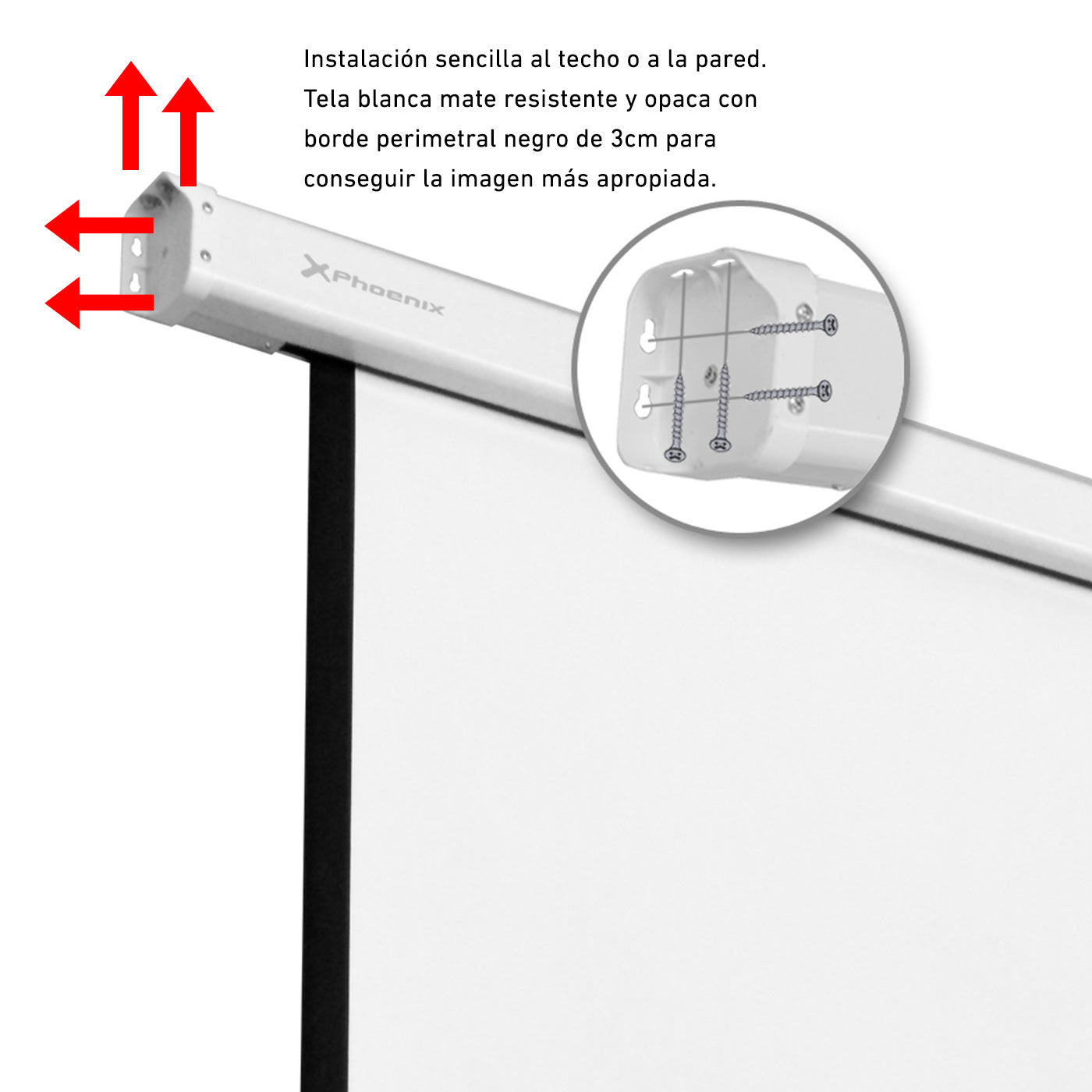 Pantalla Phoenix eletrica proyeccion 197" 350cm