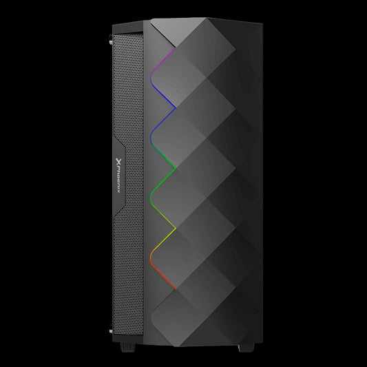 CAJA GAMING TORRE PHOENIX BLACK DIAMOND / CRISTAL TEMPLADO / TIRA ARGB / USB 3.0 / FILTROS ANTIPOLVO / INCLUYE VENTILADOR ARGB