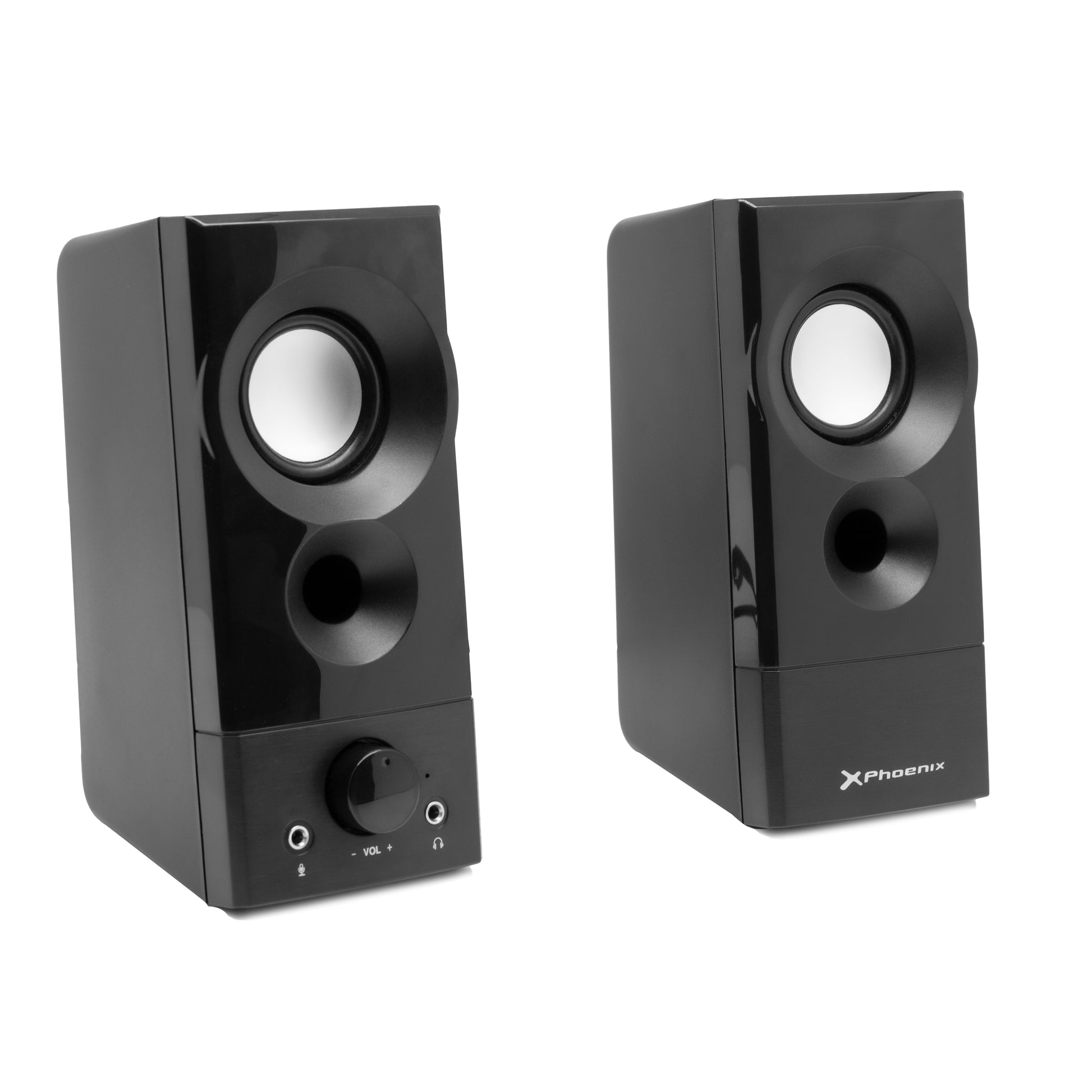 Phoenix Altavoces PrivateSound 6W RMS Conexion Jack + USB Conector para Auriculares y Microfono