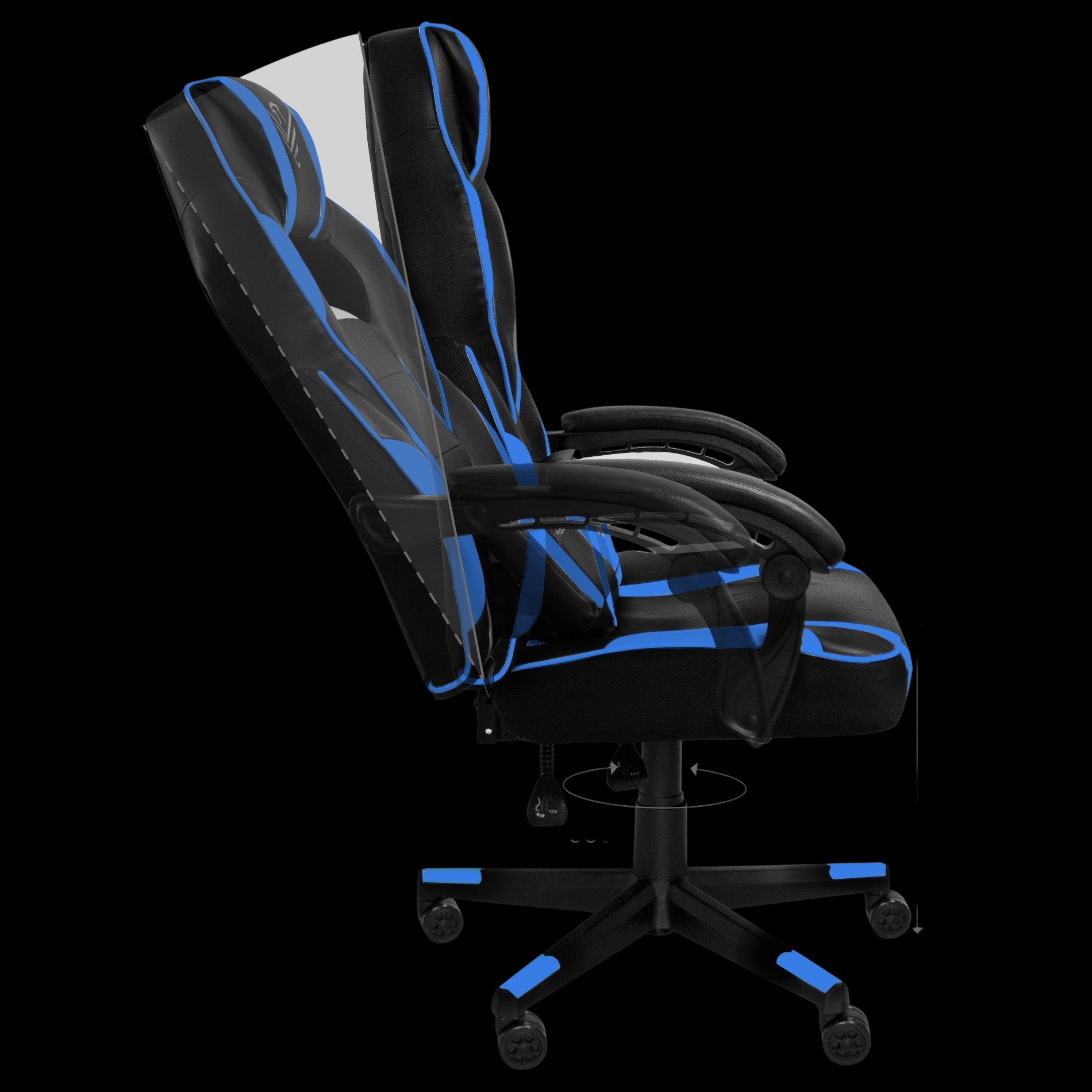 Silla gaming Phoenix Trophy cuero PU azul