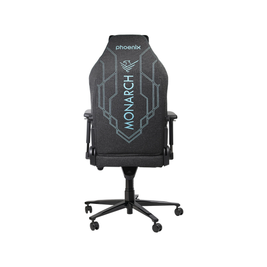 Phoenix Monarch Gaming Chair in High-End Fabric Magnetic Cushion Lumbar Adjustment Metallic 4D Armrest Size XL